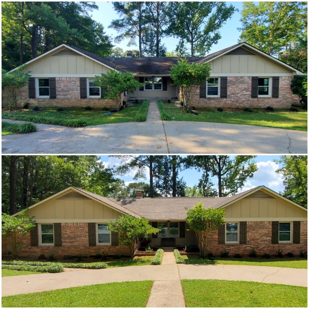 Northwood lake home in need of roof cleaning house wash and deck cleaning