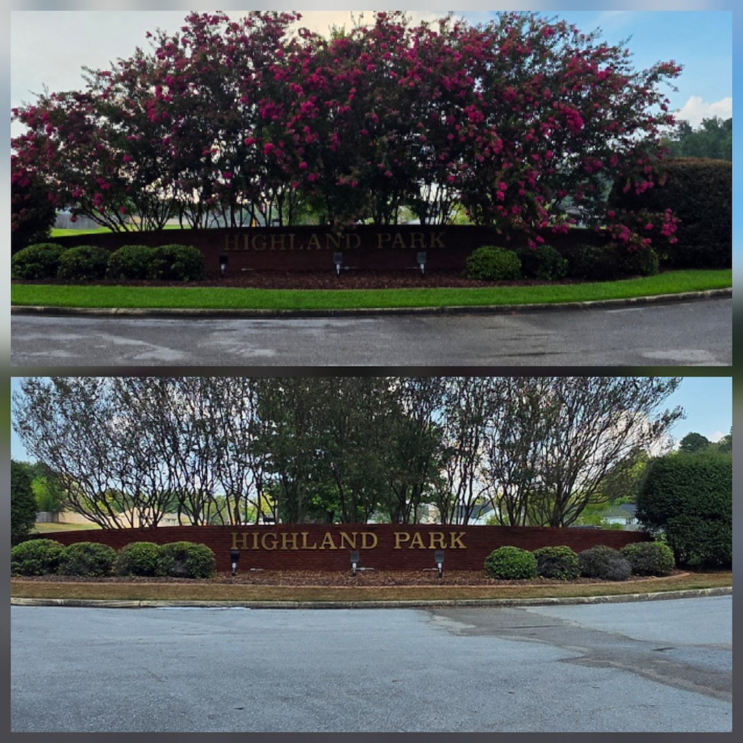 Low Pressure Brick Entrance Marquee Soft Wash in Northport, AL