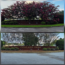 Low Pressure Brick Entrance Marquee Soft Wash in Northport, AL